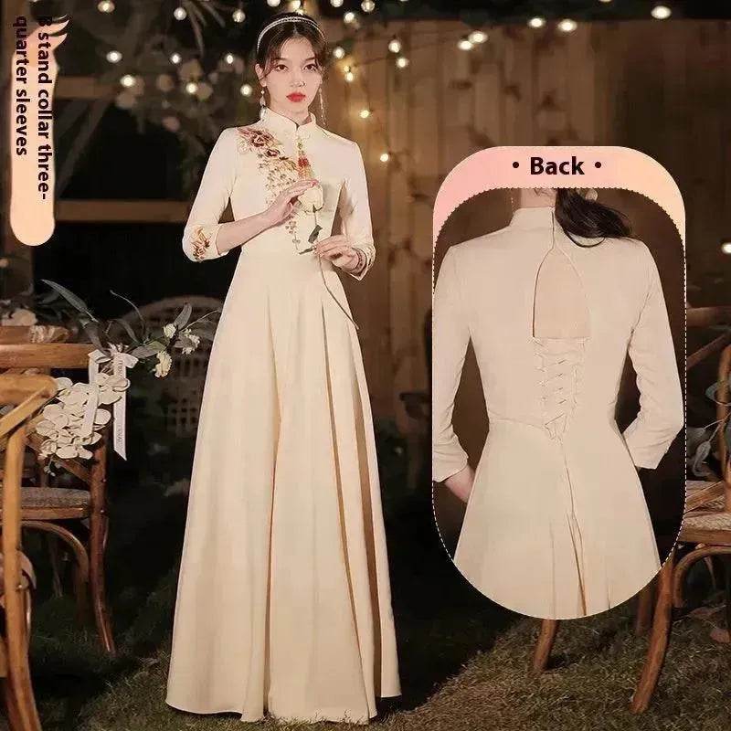 Champagne Wedding Bridesmaid Long Summer Dress - www.Shopthatapp.com