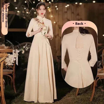 Champagne Wedding Bridesmaid Long Summer Dress - www.Shopthatapp.com