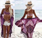 Chiffon Beach Resort Wear Purple Orientation Flower Beach Bikini - www.Shopthatapp.com