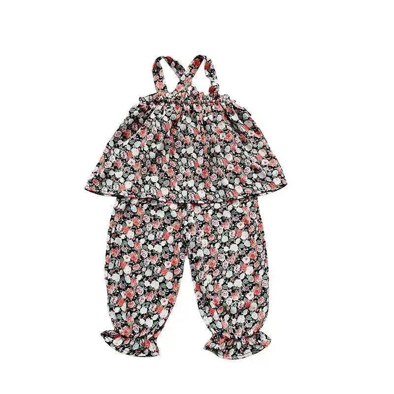 Chiffon vest trousers children's clothing summer new Baby Girl Cloth set - www.Shopthatapp.com