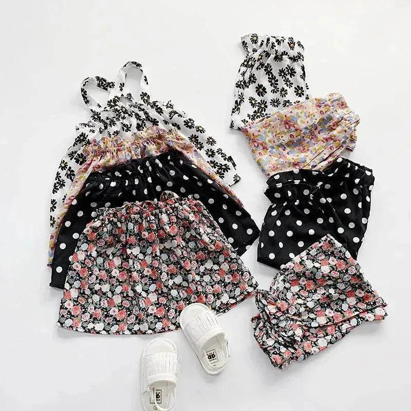 Chiffon vest trousers children's clothing summer new Baby Girl Cloth set - www.Shopthatapp.com