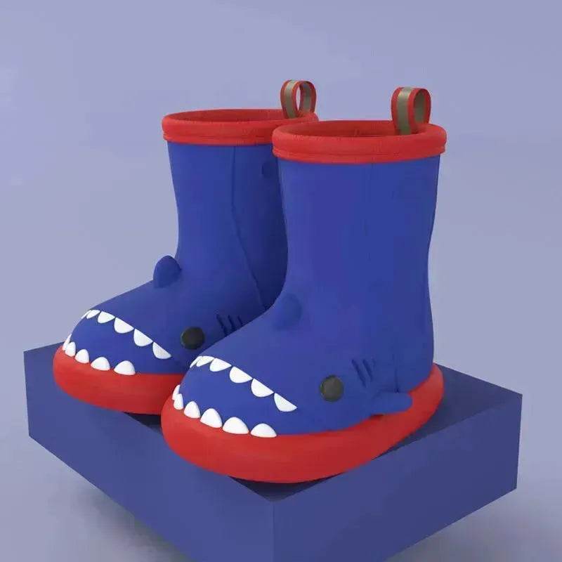 Children Boys Girls Cute Cartoon Waterproof Shoes Safety Rubber Shark Slippers Kids Rain Boots - www.Shopthatapp.com