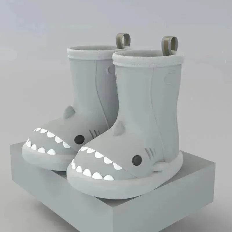 Children Boys Girls Cute Cartoon Waterproof Shoes Safety Rubber Shark Slippers Kids Rain Boots - www.Shopthatapp.com