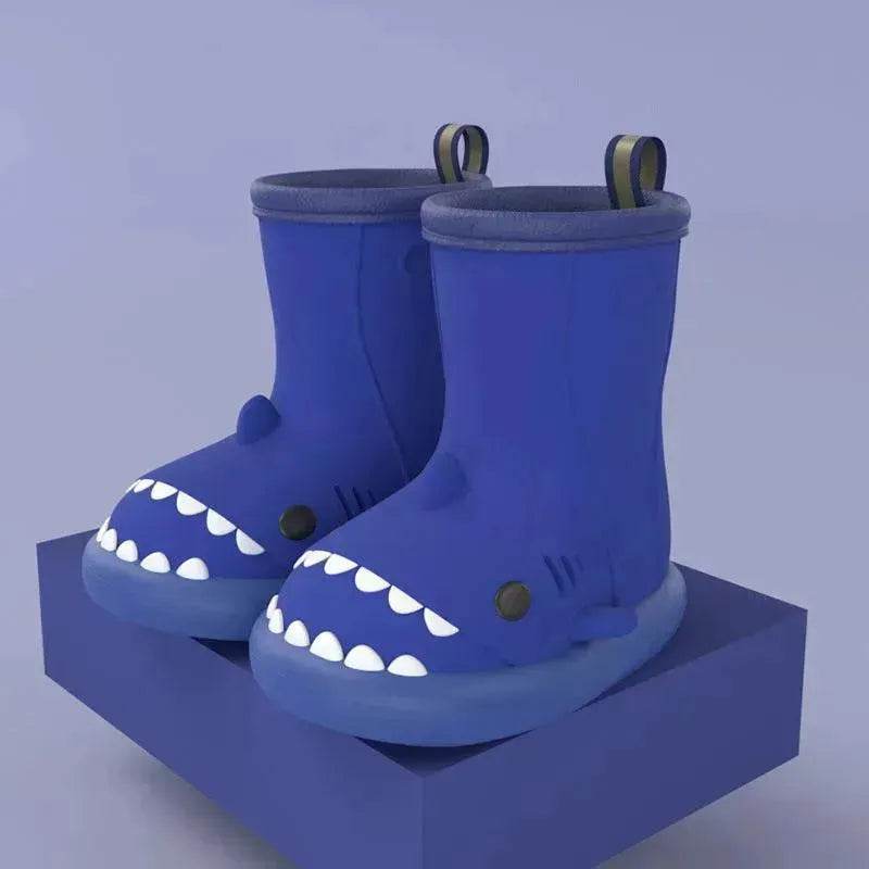 Children Boys Girls Cute Cartoon Waterproof Shoes Safety Rubber Shark Slippers Kids Rain Boots - www.Shopthatapp.com