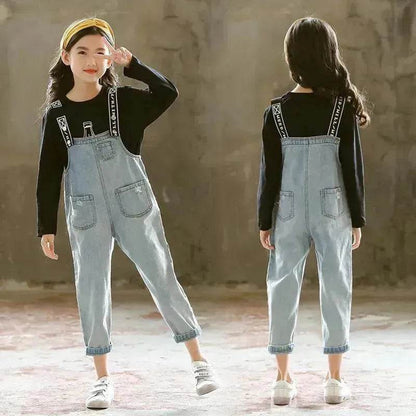 Children Jeans  Denim Strap Romper Jumpsuit Pant - www.Shopthatapp.com