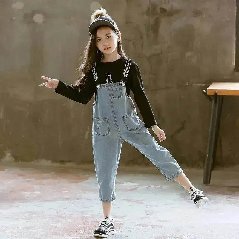 Children Jeans  Denim Strap Romper Jumpsuit Pant - www.Shopthatapp.com