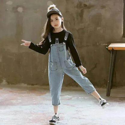 Children Jeans  Denim Strap Romper Jumpsuit Pant - www.Shopthatapp.com