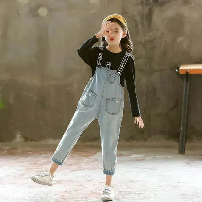 Children Jeans  Denim Strap Romper Jumpsuit Pant - www.Shopthatapp.com