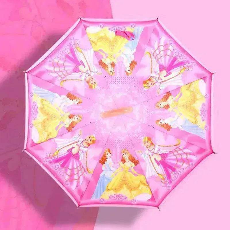 Children's Colorful Handle Reverse Umbrella Set Baby Cartoon Umbrella - www.Shopthatapp.com