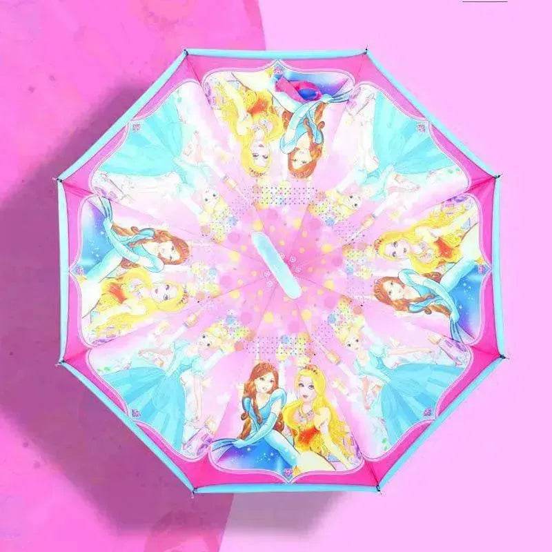 Children's Colorful Handle Reverse Umbrella Set Baby Cartoon Umbrella - www.Shopthatapp.com