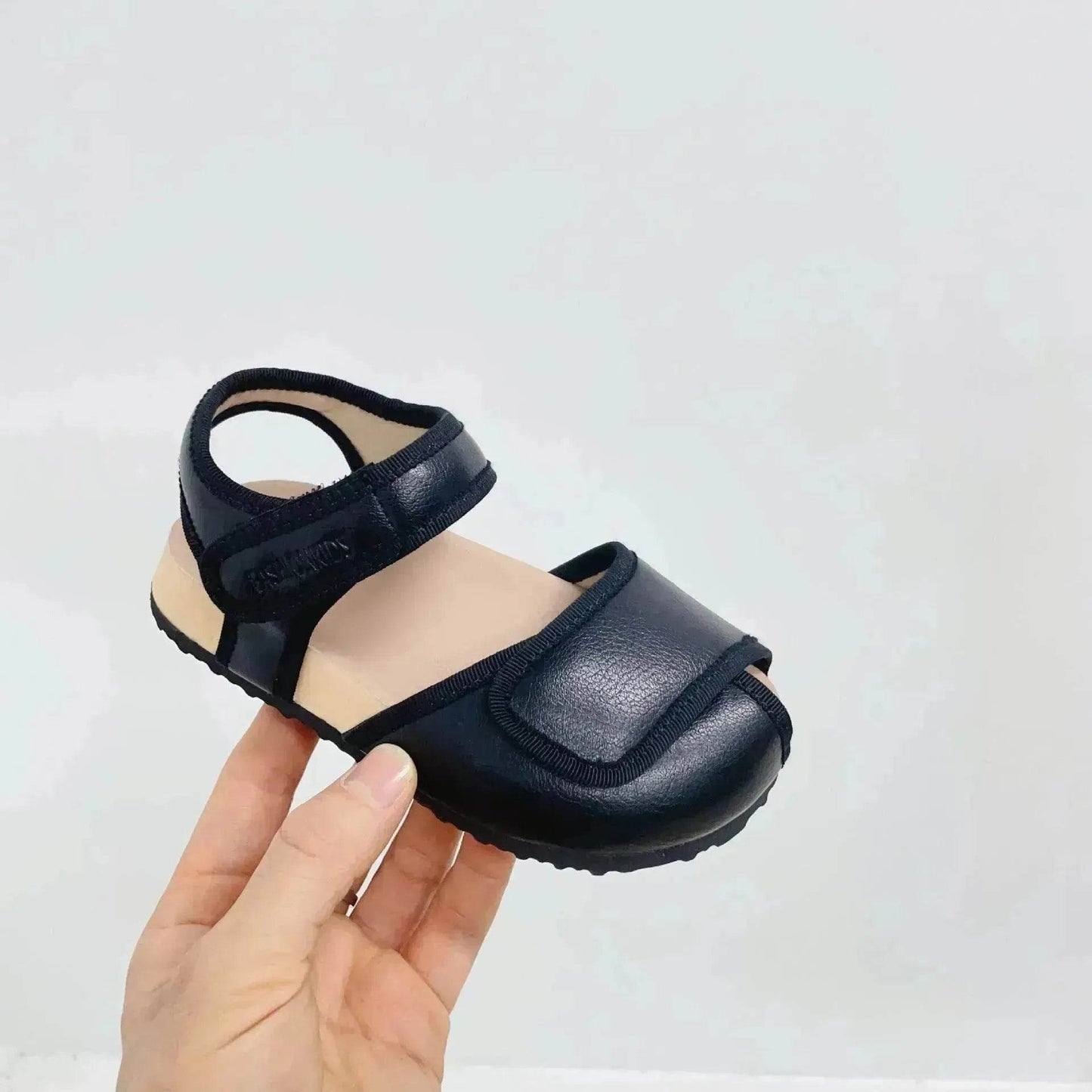 Children's Solid Color Leather Peep Toe Sandals Lightweight Pump Beach Shoes - www.Shopthatapp.com