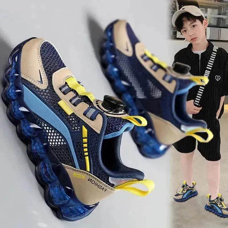 Children's Sports Rotating Buckle Single Mesh Shoes - www.Shopthatapp.com