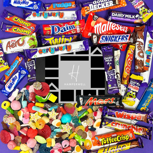 Chocolate Lovers & Ultimate 1kg Pick N Mix Signature Gift Hamper-Food and beverage-www.Shopthatapp.com-HamperWell