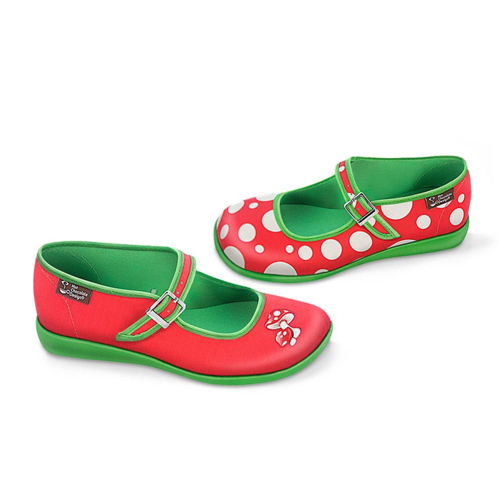Chocolaticas® MOOSH RED  Women's Mary Jane Flat - www.Shopthatapp.com