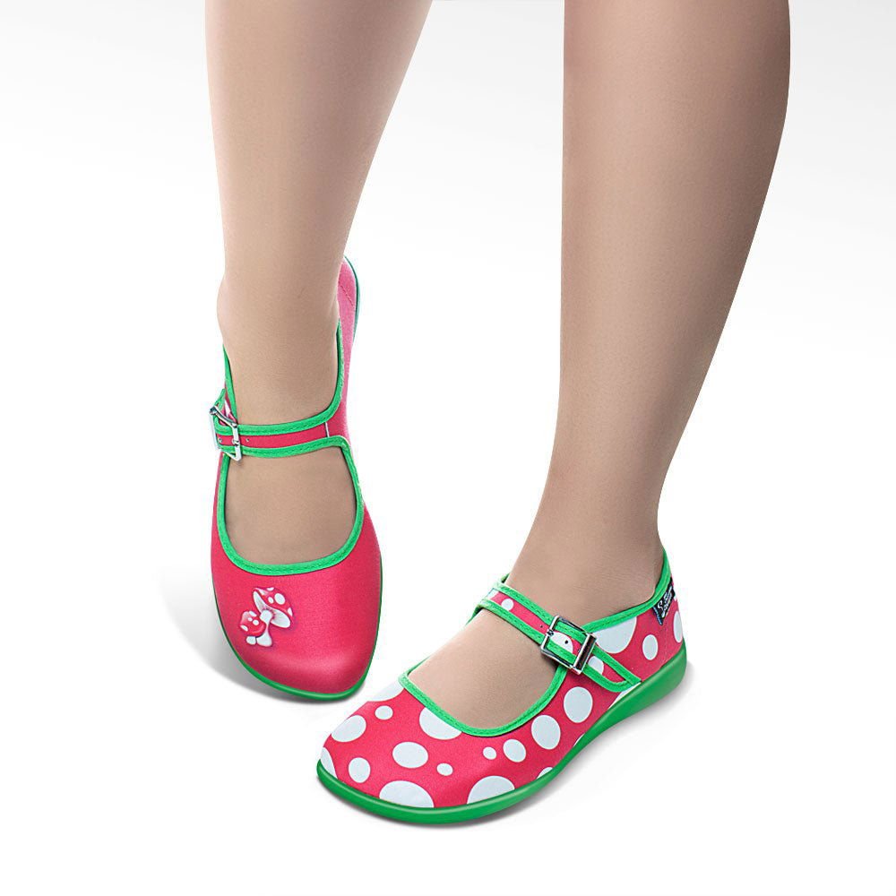 Chocolaticas® MOOSH RED  Women's Mary Jane Flat - www.Shopthatapp.com