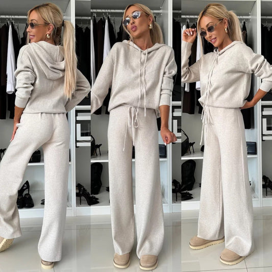 Ensemble sweat-shirt à capuche et manches longues Cila avec pantalon large