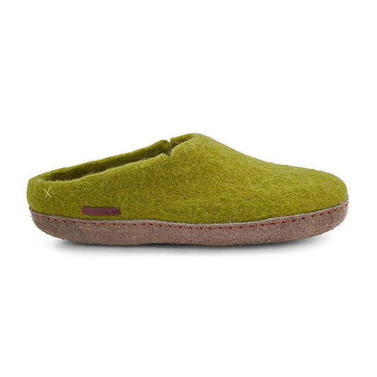 Classic Slipper - Lime Green with Leather - www.Shopthatapp.com