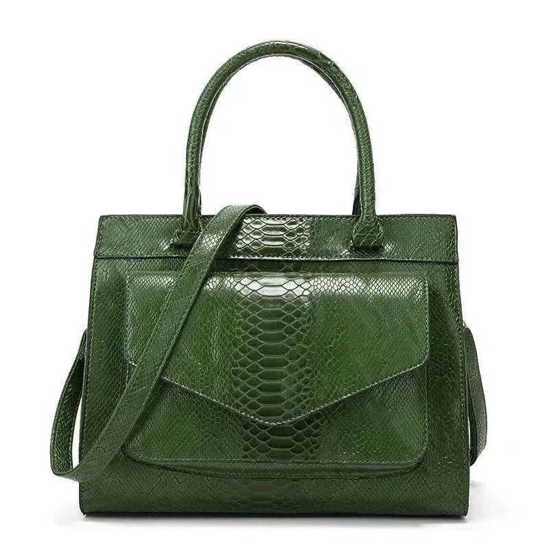 Classy European and American Women's Snake Print Zipper Handbag - www.Shopthatapp.com
