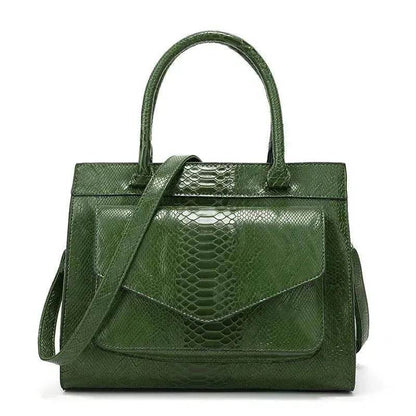 Classy European and American Women's Snake Print Zipper Handbag - www.Shopthatapp.com