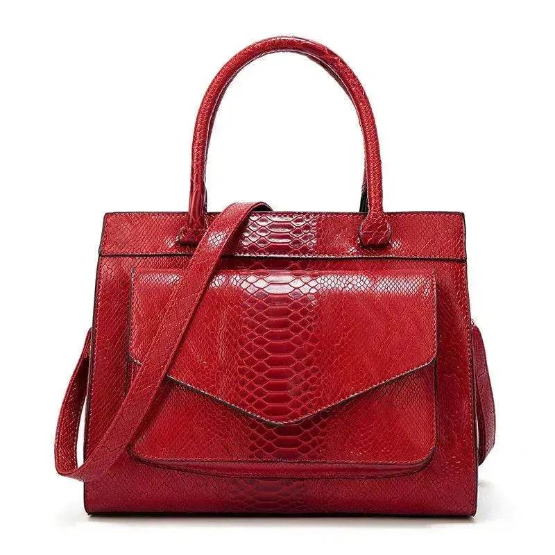 Classy European and American Women's Snake Print Zipper Handbag - www.Shopthatapp.com