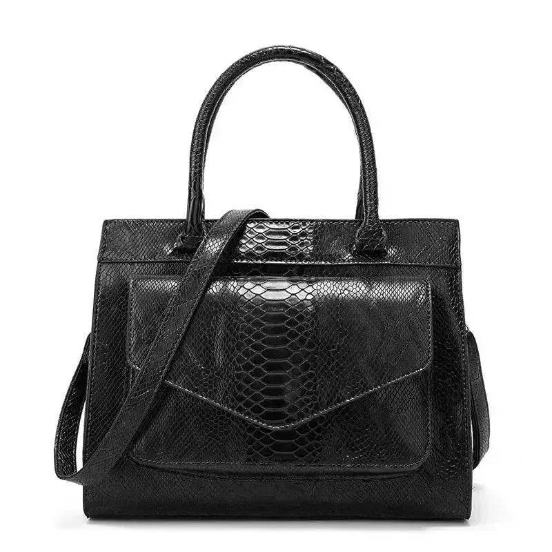 Classy European and American Women's Snake Print Zipper Handbag - www.Shopthatapp.com