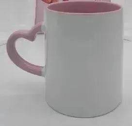 Coated Mug Heart Shaped Handle Inner Color Cup Ceramic Cup Customized - www.Shopthatapp.com