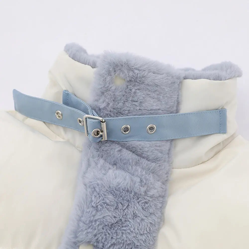 Color Contrast Patchwork Plush Stand-up Collar Cotton-padded Coat Men - www.Shopthatapp.com