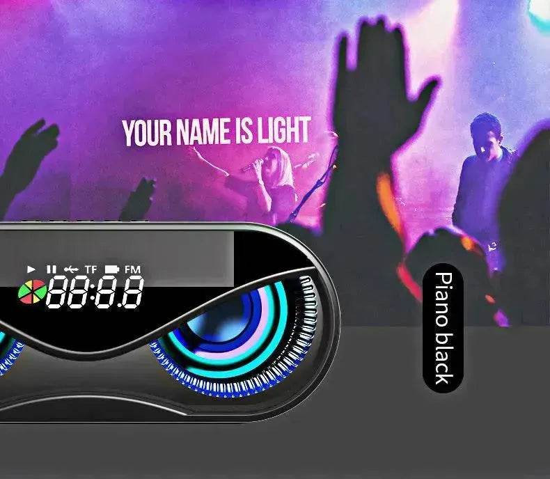 Colorful lights, dual speakers, digital buttons, song, Bluetooth speaker - www.Shopthatapp.com