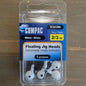 COMPAC Floating Jig Heads White #2 hook 5/pk - www.Shopthatapp.com