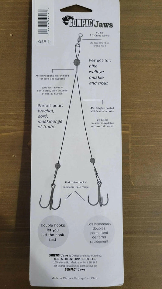 COMPAC Quick Strike Rig Dual #4 Treble Hooks - www.Shopthatapp.com