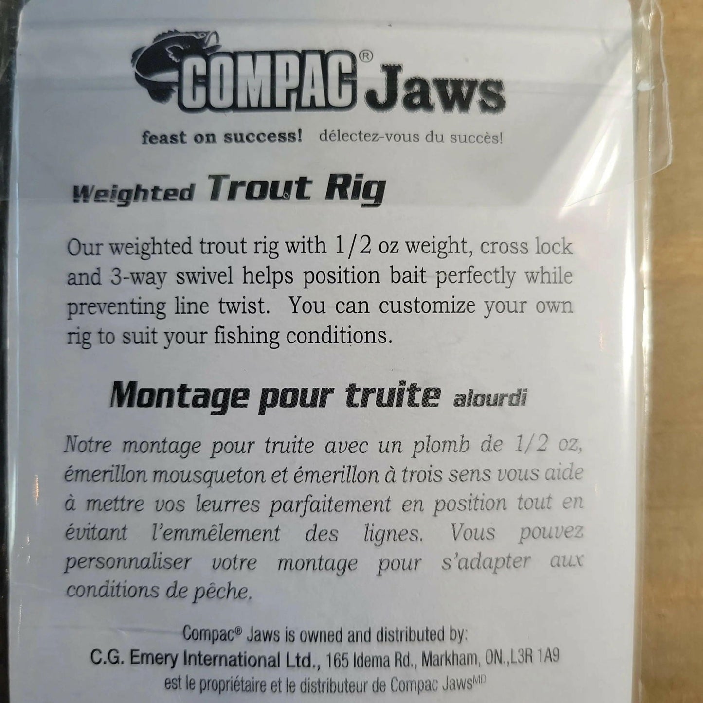 COMPAC Weighted Trout Rig 1/2oz - www.Shopthatapp.com
