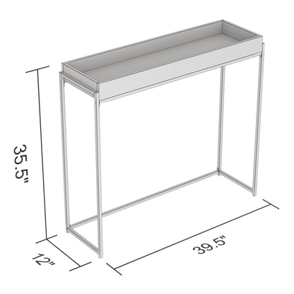 Console de canapé avec plateau taupe foncé