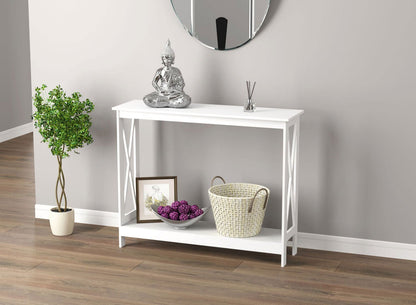 Console Sofa Table White 1 Shelf - www.Shopthatapp.com
