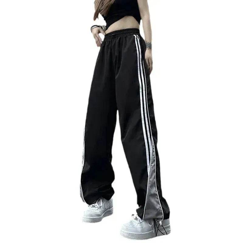 Contrast Color Side Striped Black Pants For Women - www.Shopthatapp.com