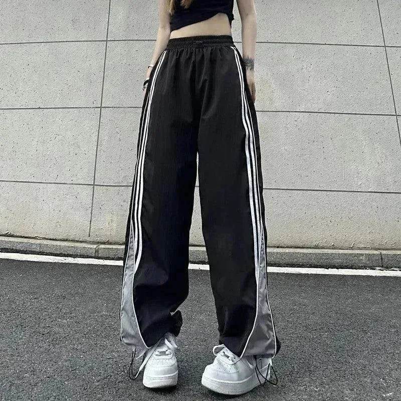 Contrast Color Side Striped Black Pants For Women - www.Shopthatapp.com