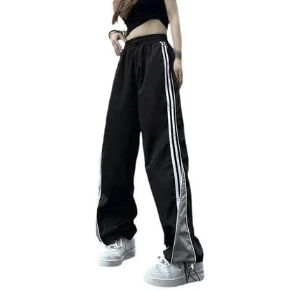 Contrast Color Side Striped Black Pants For Women - www.Shopthatapp.com