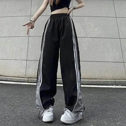 Contrast Color Side Striped Black Pants For Women - www.Shopthatapp.com