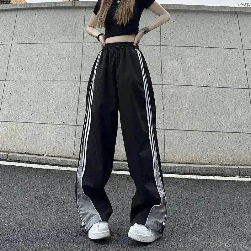 Contrast Color Side Striped Black Pants For Women - www.Shopthatapp.com