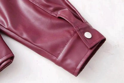 Cool And Wild Lapel Leather Biker's Leather Jacket - www.Shopthatapp.com