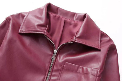 Cool And Wild Lapel Leather Biker's Leather Jacket - www.Shopthatapp.com