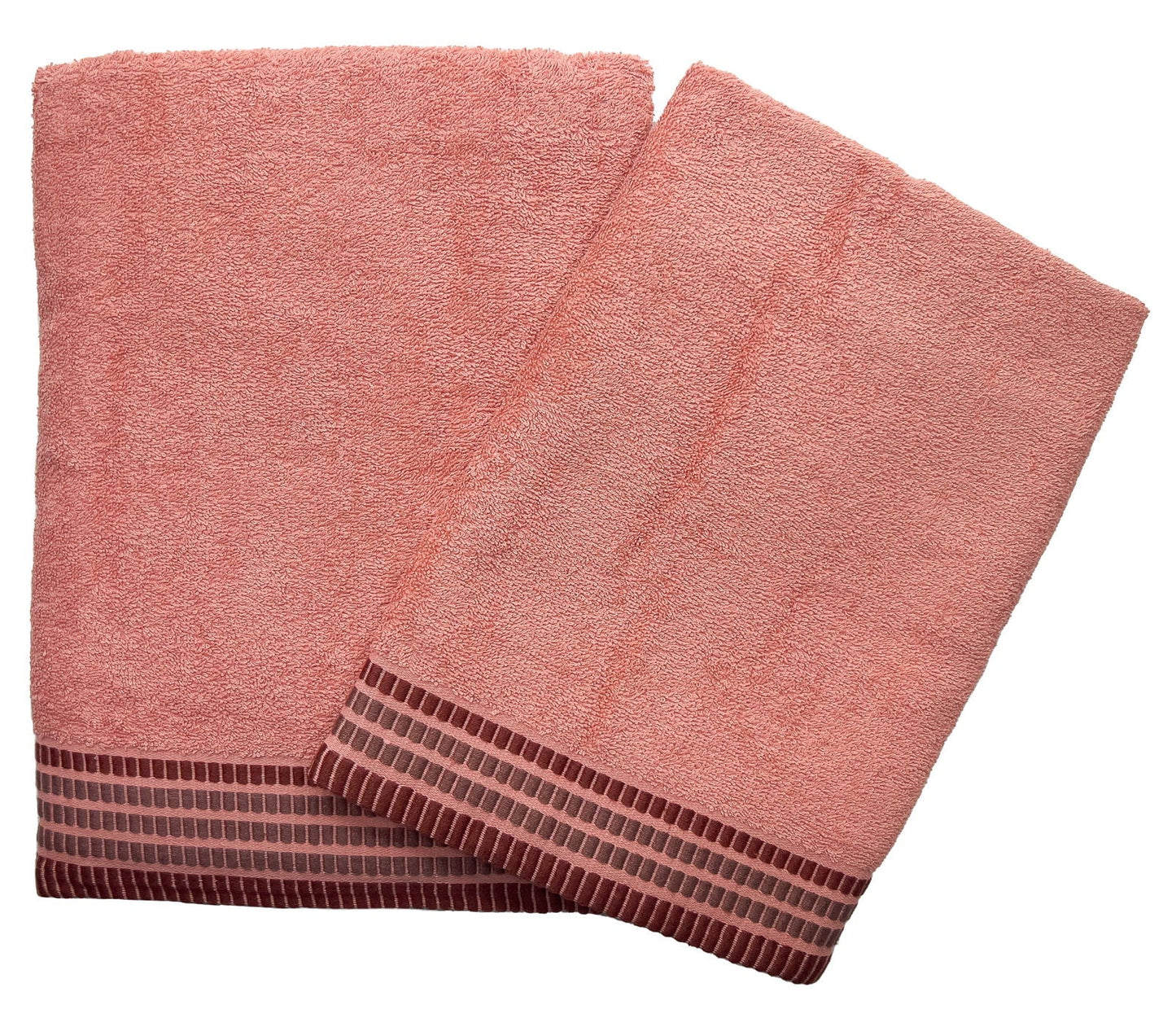 Coral Velvet Border Towels - www.Shopthatapp.com