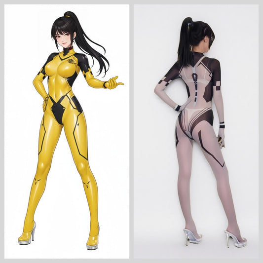 Anime Sci-fi Sheer 10D Nylon Full Bodysuit See Through Body Stocking Lingerie - www.Shopthatapp.com