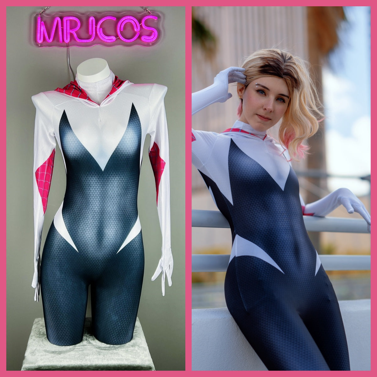 Super Hero Spider Gwen Cosplay Full Bodysuit Halloween Costume Zentai - www.Shopthatapp.com