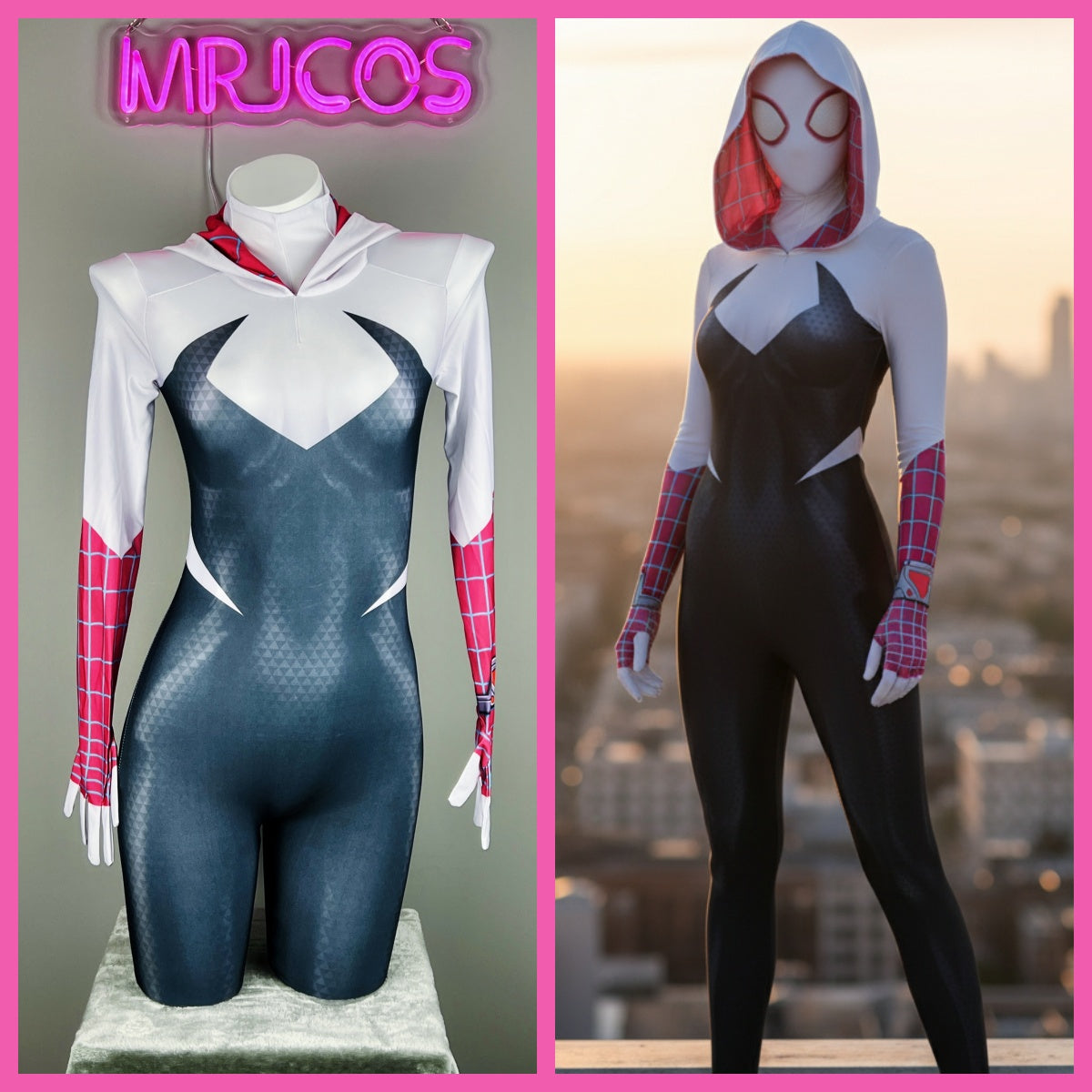 Super Hero Spider Gwen Cosplay Full Bodysuit Halloween Costume Zentai - www.Shopthatapp.com