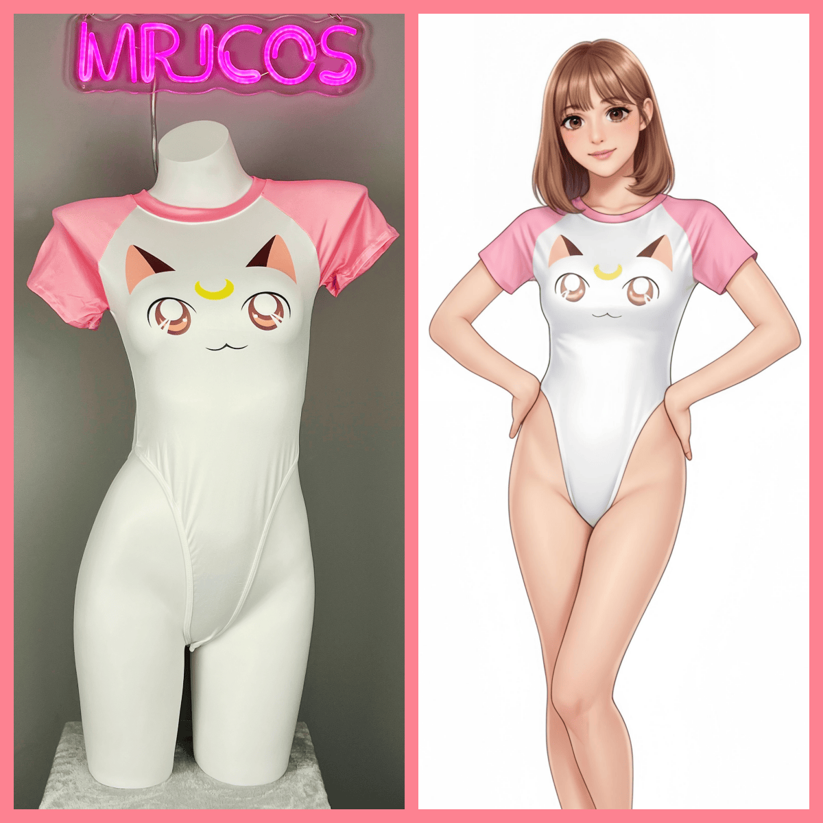 Anime Style Cosplay BodySuit Open Crotch Lingerie Costume