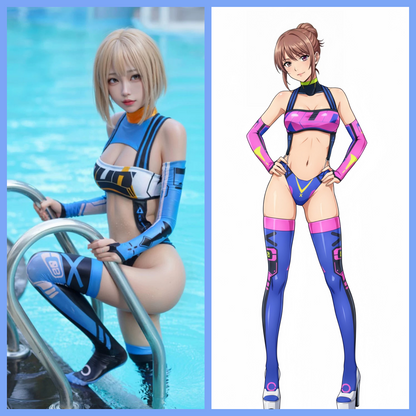 Anime Sci-fi Spandex Swimwear Racing Suit Wet Suit Race Queen Costume - www.Shopthatapp.com