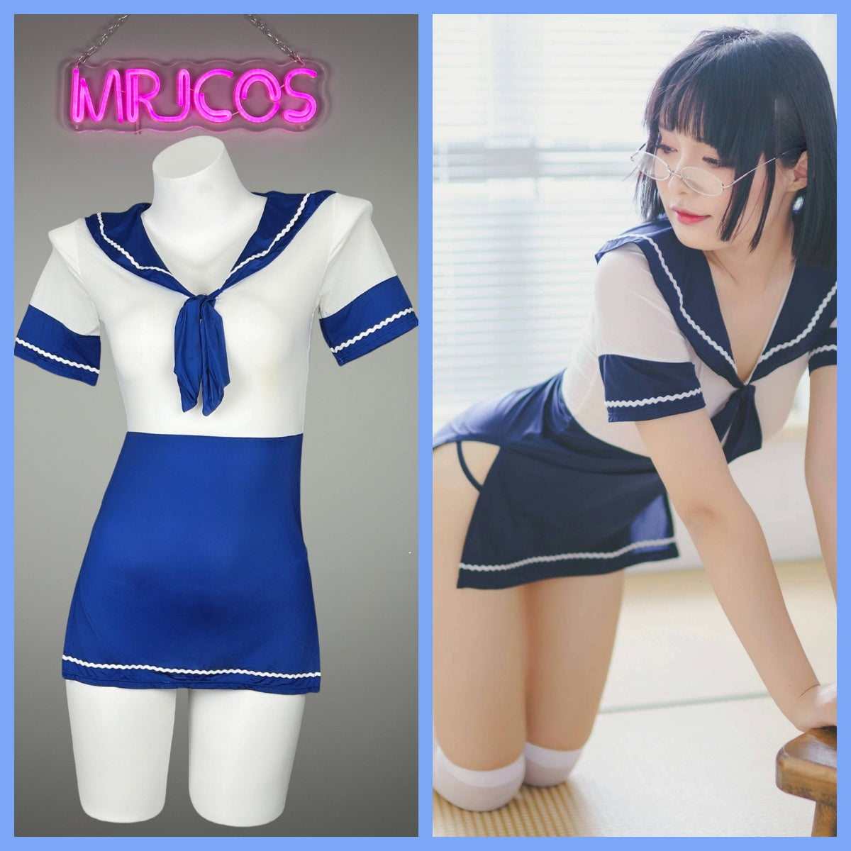 Anime Japanese JK Sailor Style Sexy Spandex Cosplay Costume Lingerie - www.Shopthatapp.com