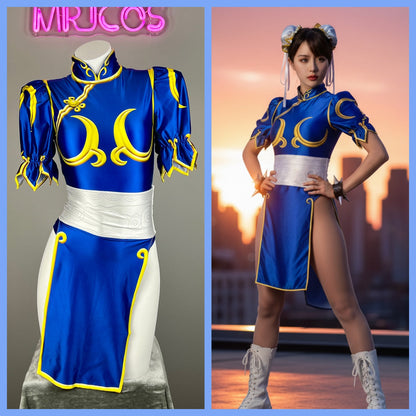 Super Hero Chun Li Spandex Cosplay Open Crotch Halloween Costume Bodysuit Sexy Lingerie - www.Shopthatapp.com