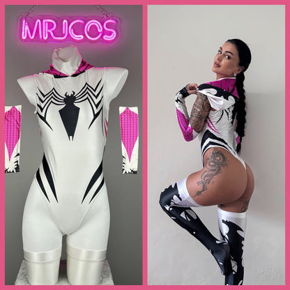 Woman Super Hero Spandex Open Crotch Cosplay Bodysuit Sexy Lingerie - www.Shopthatapp.com