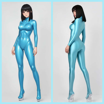 Spandex Nylon Full Bodysuit Back Zipper Zentai Shinny Cosplay Jumpsuit - www.Shopthatapp.com